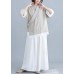 diy v neck half sleeve cotton linen clothes For Women nude blouses summer
